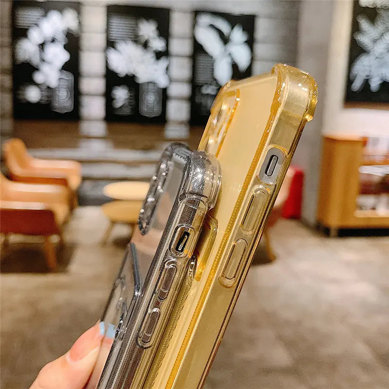 Card Bag Holder Clear Phone Case for Iphone 11 12 13 14 15 Pro Max XR X XS SE 2020 7 8 plus Soft Shockproof Bumper Back Cover