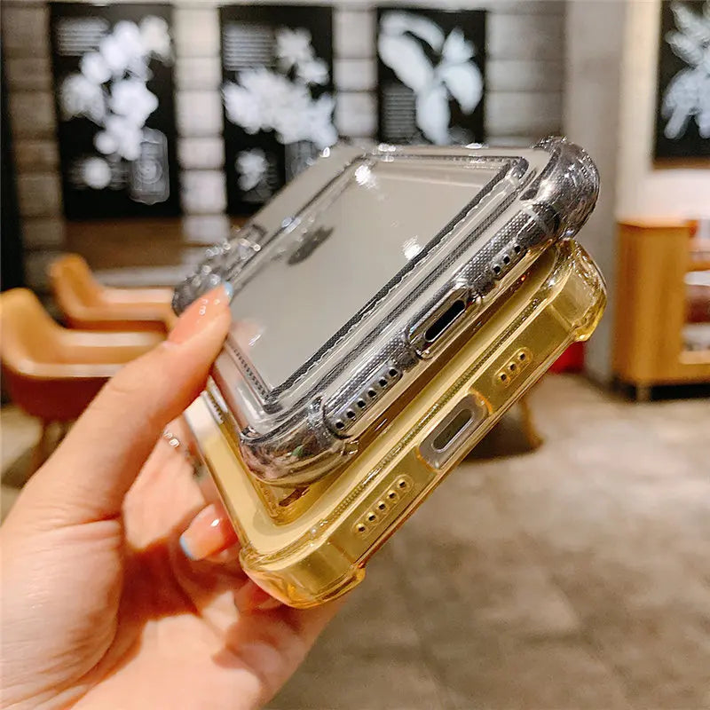 Card Bag Holder Clear Phone Case for Iphone 11 12 13 14 15 Pro Max XR X XS SE 2020 7 8 plus Soft Shockproof Bumper Back Cover